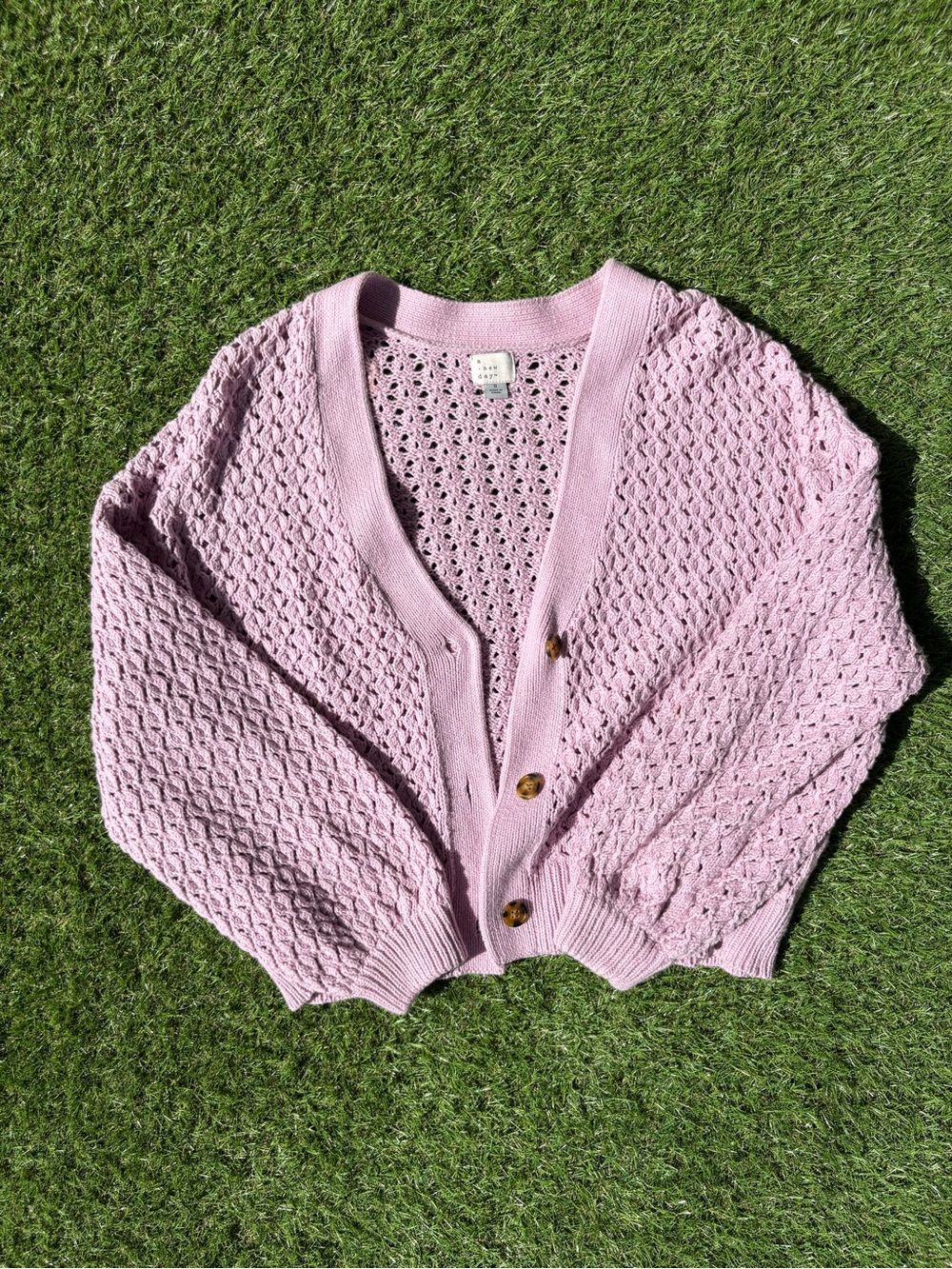 Light Pink Crocheted Cardigan